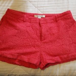 Women's Lace Red Shorts
